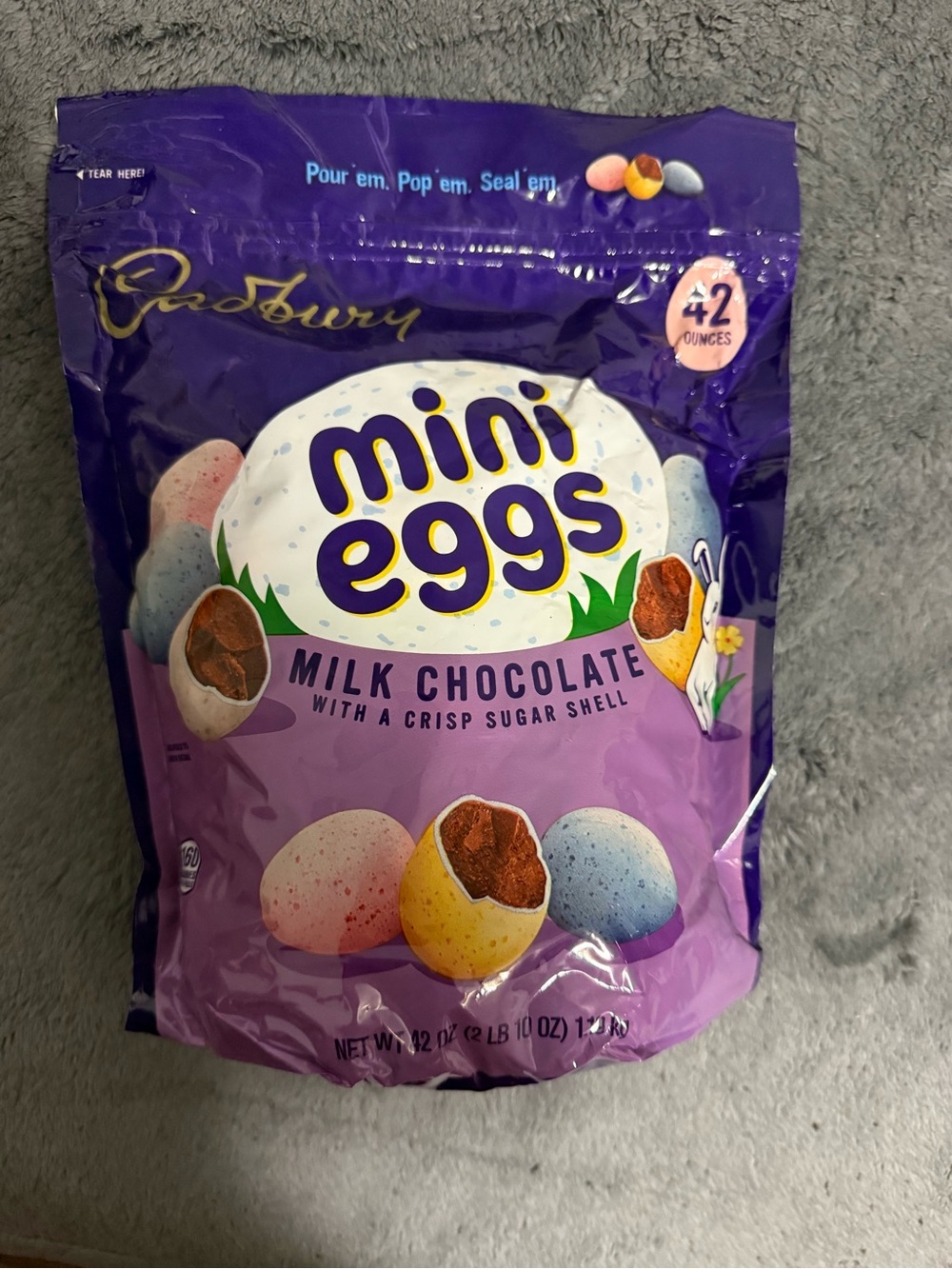 Mini Eggs Milk Chocolate Candy Bag - Purple